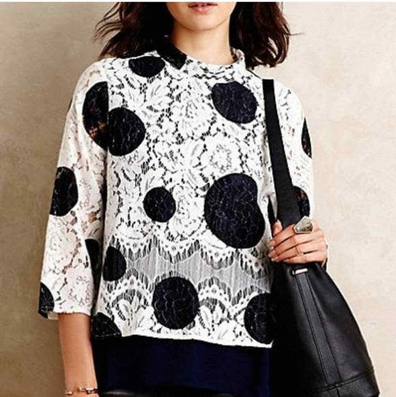 Anthropologie HD in Paris Rochelle Lace Blouse - Picture 2 of 12
